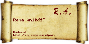 Reha Anikó névjegykártya